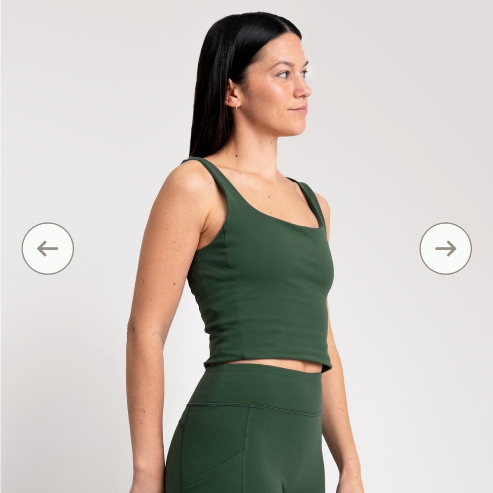 Green Cropped Tank Top